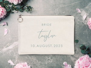 Clutch Wedding Gift - 12"W x 8"H Custom Cotton Big Clutch Bag - Wedding cotton clutch gift - Pamusan.com