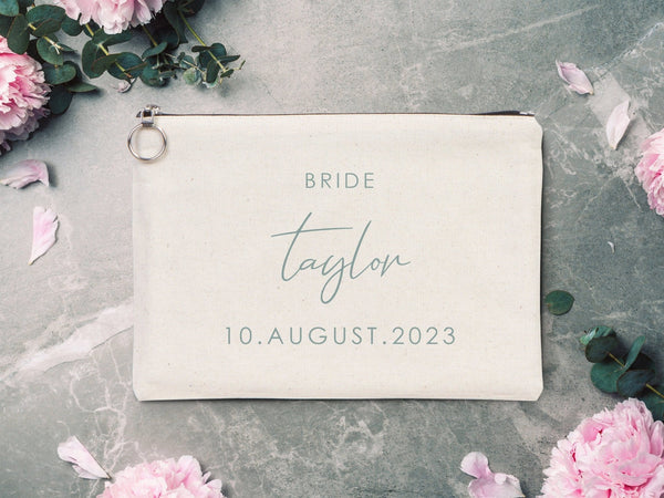 Clutch Wedding Gift - 12"W x 8"H Custom Cotton Big Clutch Bag - Wedding cotton clutch gift - Pamusan.com