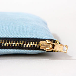 Cotton Clutch Bag Light Blue – 8"x6" Reusable Cosmetic Pouch - Pamusan.com