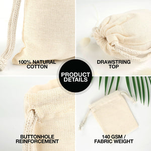 Cotton Drawstring Pouch 4"x5" | Natural Favor & Gift Bag - Pamusan.com