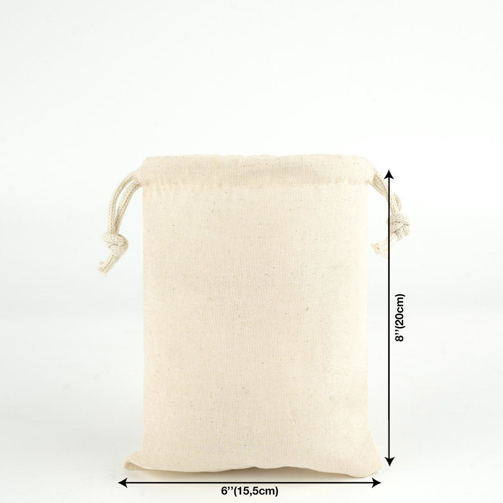 Cotton Drawstring Pouch 6"x8" | Natural Favor & Gift Bag - Pamusan.com