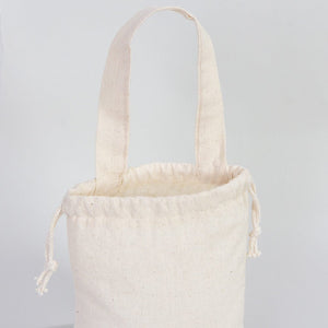 Cotton Pouch Bag 6"x8" – Natural Drawstring Favor Bag with Short Handle - Pamusan.com
