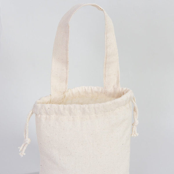 Cotton Pouch Bag 6"x8" – Natural Drawstring Favor Bag with Short Handle - Pamusan.com