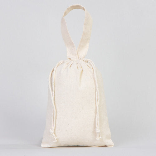 Cotton Pouch Bag 6"x8" – Natural Drawstring Favor Bag with Short Handle - Pamusan.com