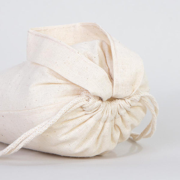 Cotton Pouch Bag 6"x8" – Natural Drawstring Favor Bag with Short Handle - Pamusan.com
