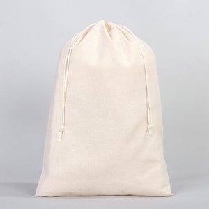 Cotton Pouch Bags 12"W x 16"H - Organic Cotton Double Drawstring Pouch Bags - No Print Wholesale Cotton Bags - Pamusan.com