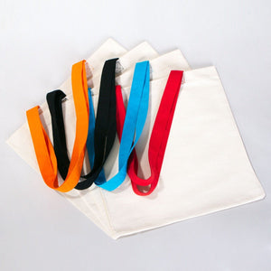 Cotton Tote Bag – 16" × 14" (40 × 35 cm) – Orange Handles - Pamusan.com