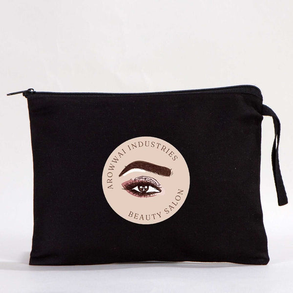 Custom Black Cotton Clutch Pouch – 10" × 7" (25 × 18 cm) - Pamusan.com
