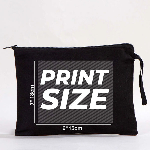 Custom Black Cotton Clutch Pouch – 10" × 7" (25 × 18 cm) - Pamusan.com