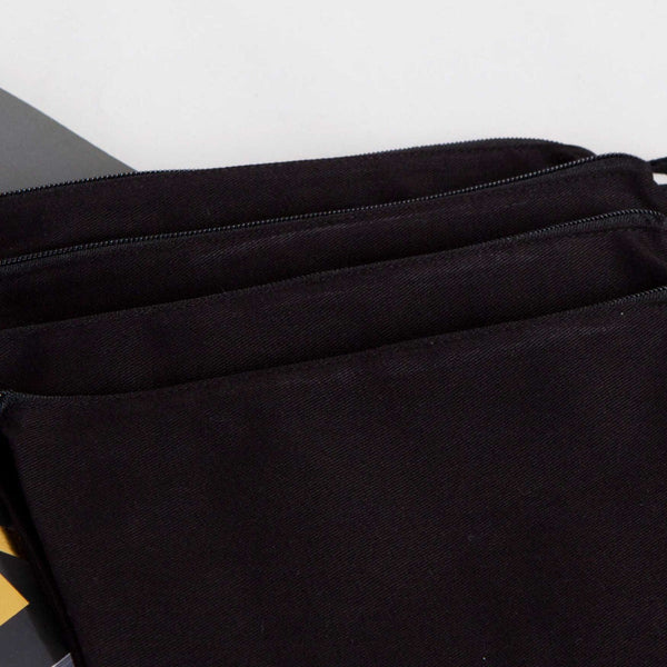 Custom Black Cotton Clutch Pouch – 10" × 7" (25 × 18 cm) - Pamusan.com