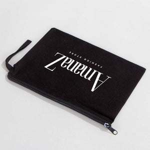 Custom Black Cotton Clutch Pouch – 10" × 7" (25 × 18 cm) - Pamusan.com