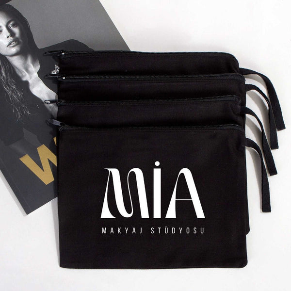 Custom Black Cotton Clutch Pouch – 10" × 7" (25 × 18 cm) - Pamusan.com