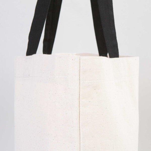 Custom Canvas Beach Tote Bag with Black Handles – 19" × 16" × 4" (48 × 41 × 10 cm) – 10 oz Cotton - Pamusan.com