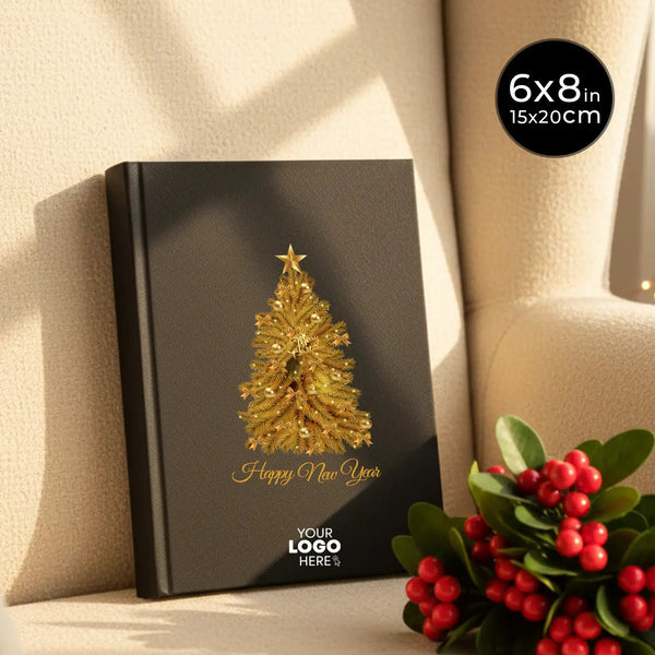 Custom Canvas Notebook 6" × 8"(15x20) – Happy New Year Themed Personalized Writing Journal - Pamusan.com