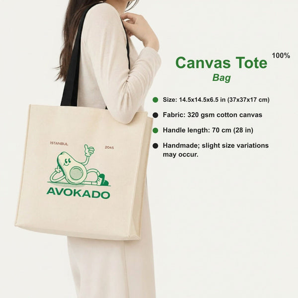 Custom Canvas Tote Bag – Large Printed 14.5"x14.5"x5.5" (37x37x14 cm) - Pamusan.com