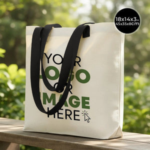Custom Canvas Tote Bag with Logo – 18"W x 14"H x 3"L | Wholesale Promotional Bags - Pamusan.com