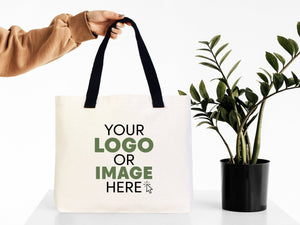 Custom Canvas Tote Bag with Logo – 18"W x 14"H x 3"L | Wholesale Promotional Bags - Pamusan.com