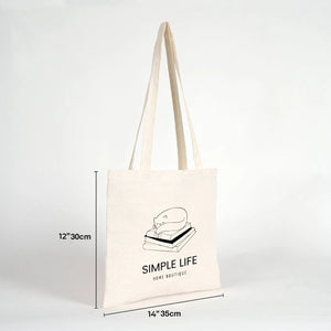 Custom Cotton Shoulder Tote Bag – 14" × 12" (35 × 30 cm) – Natural 4 oz - Pamusan.com