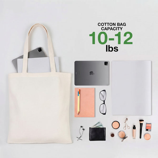Custom Cotton Tote Bag 12"W x 14"H Personalized Shoulder Totes, Promotional Tote Bag - Pamusan.com