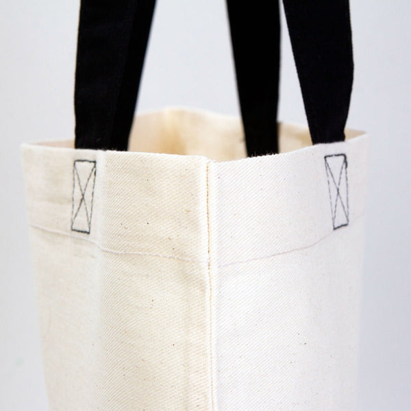 Custom Cotton Tote Bag – 16" × 14" (40 × 35 cm) – Black Handles - Pamusan.com
