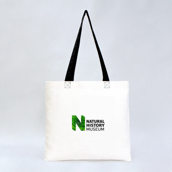 Custom Cotton Tote Bag – 16" × 14" (40 × 35 cm) – Black Handles - Pamusan.com