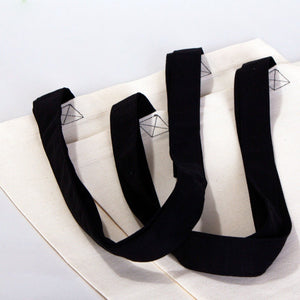 Custom Cotton Tote Bag – 16" × 14" (40 × 35 cm) – Black Handles - Pamusan.com