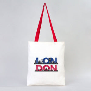 Custom Cotton Tote Bag with Red Handles – 14"x16" Personalized Logo Bag - Pamusan.com