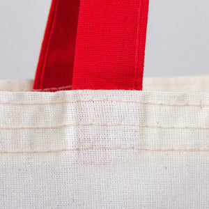 Custom Cotton Tote Bag with Red Handles – 14"x16" Personalized Logo Bag - Pamusan.com