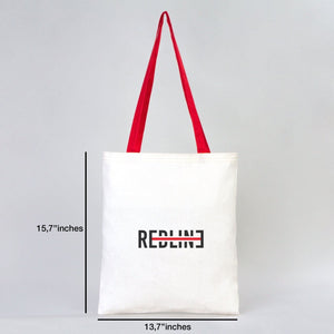 Custom Cotton Tote Bag with Red Handles – 14"x16" Personalized Logo Bag - Pamusan.com