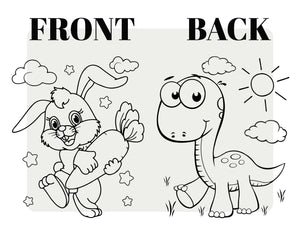 Custom Drawstring Backpacks - 14"W x 16"H (35 cm x 40 cm) Dinosaur and Rabbit Designs - Kids Art Set - Cotton Drawstring Bags for Kids & Schools - Pamusan.com