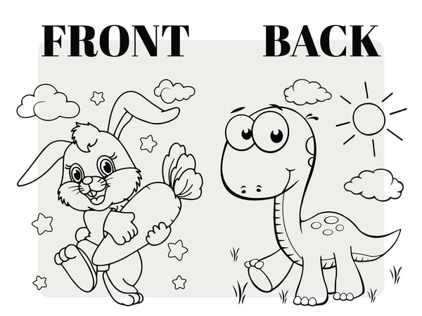 Custom Drawstring Backpacks - 14"W x 16"H (35 cm x 40 cm) Dinosaur and Rabbit Designs - Kids Art Set - Cotton Drawstring Bags for Kids & Schools - Pamusan.com