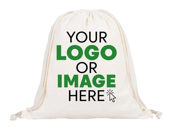 Custom Drawstring Bags - Material: 5oz Canvas, Personalized Eco - Friendly Backpacks, Logo - Printed Cotton, Personalized Cotton Pack - Pamusan.com