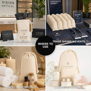 Custom Drawstring Pouch – Printed Natural Cotton Muslin Favor Bag 4"x8" (10x20 cm) - Pamusan.com