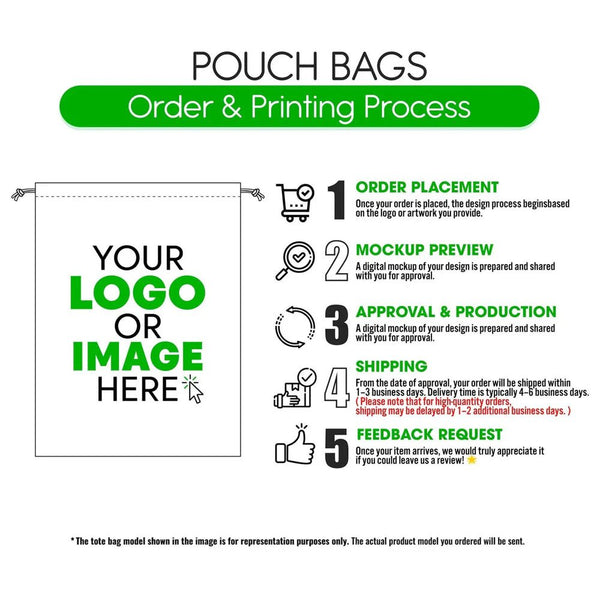 Custom Drawstring Pouch – Printed Natural Cotton Muslin Favor Bag 4"x8" (10x20 cm) - Pamusan.com