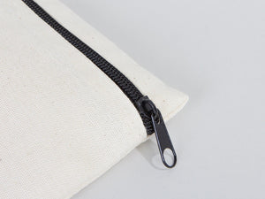 Custom Fabric Pencil Case – 8"x4" White Cotton Zippered Pouch | School & Cosmetic Bag - Pamusan.com