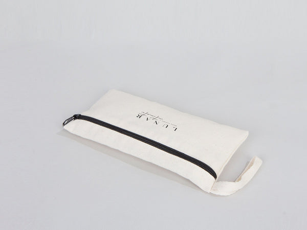 Custom Fabric Pencil Case – 8"x4" White Cotton Zippered Pouch | School & Cosmetic Bag - Pamusan.com