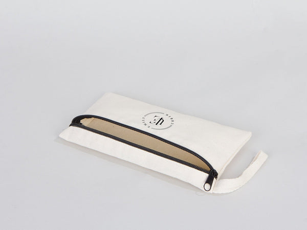 Custom Fabric Pencil Case – 8"x4" White Cotton Zippered Pouch | School & Cosmetic Bag - Pamusan.com