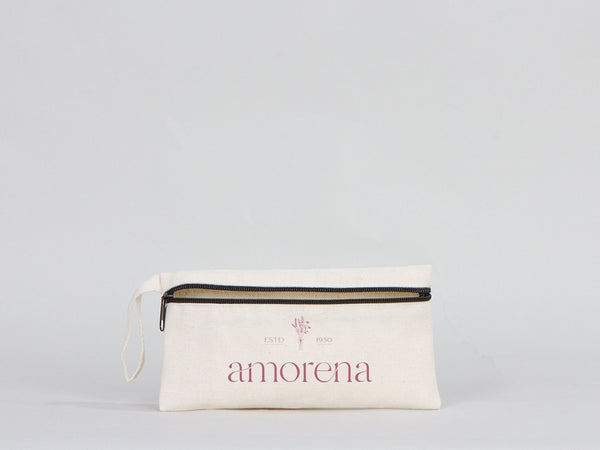 Custom Fabric Pencil Case – 8"x4" White Cotton Zippered Pouch | School & Cosmetic Bag - Pamusan.com
