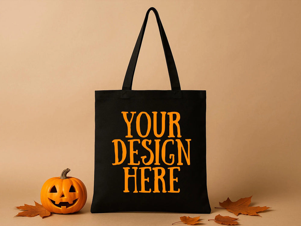 Custom Halloween Bags – Personalized Black Cotton Trick - or - Treat Tote - Pamusan.com