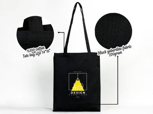 Custom Halloween Tote Bags – Personalized Black Cotton Trick - or - Treat 12 Designs - Pamusan.com