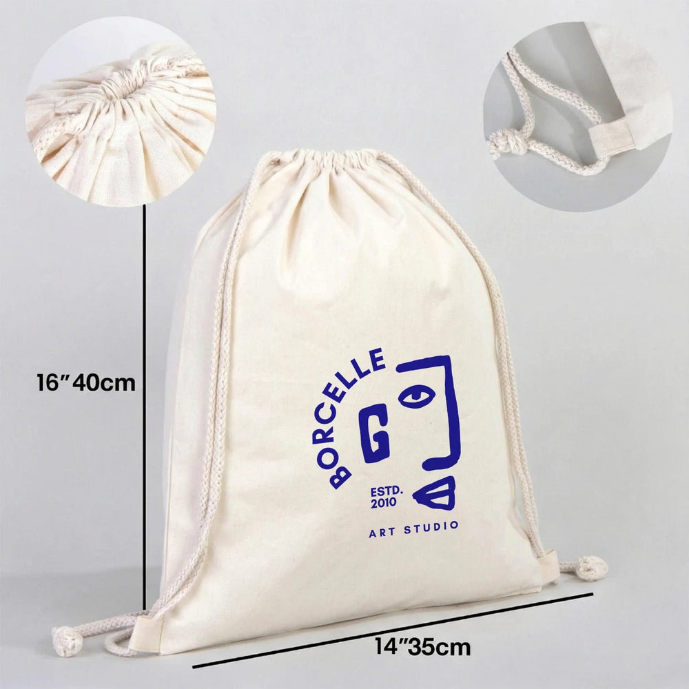Custom Laminated Cotton Drawstring Backpack 14×16 in (35×40 cm) – 4 oz - Pamusan.com
