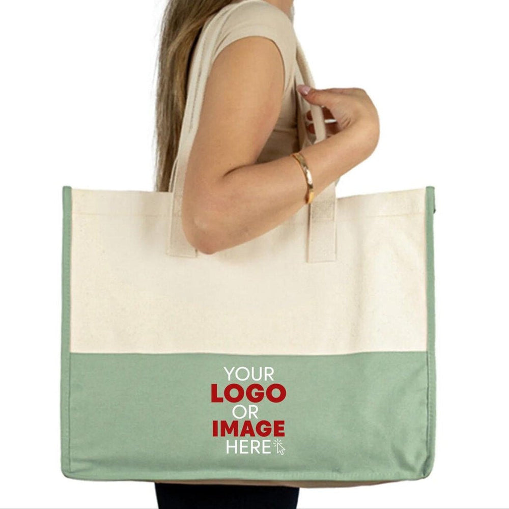 Mint Green Custom Tote Bag for Shopping, Beach & Travel - Pamusan.com