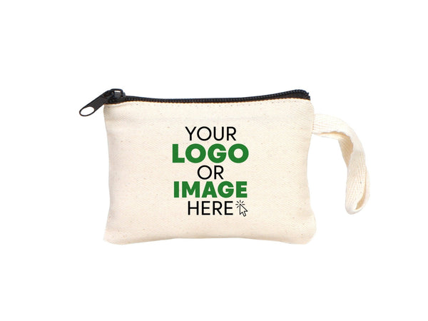 Custom Linen Coin Purse – 5"x3" Zippered Pouch Bag, Personalized Promotional Wallet - Pamusan.com