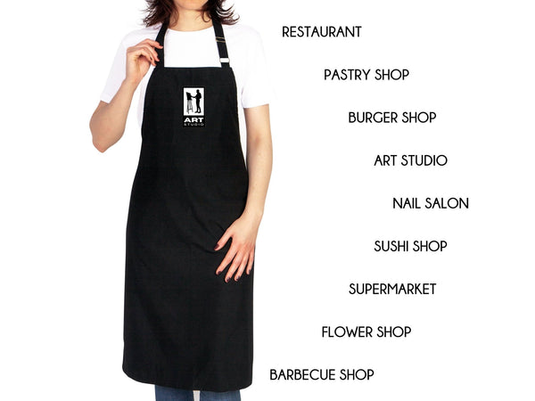 Custom Logo Apron – Personalized Kitchen Aprons for Chefs, Bakers & Home Cooks — print detail | Pamusan