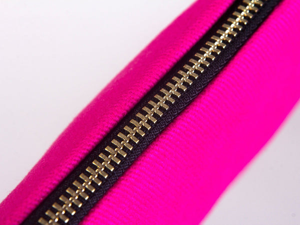 Custom Logo Fuchsia Clutch Bag – 8"x6" Personalized Makeup & Cosmetic Bag - Pamusan.com