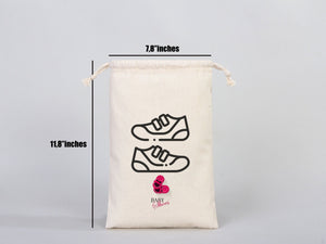 Custom Logo Pouch 8x12" | Personalized Organic Cotton Favor Bag — logo detail | Pamusan
