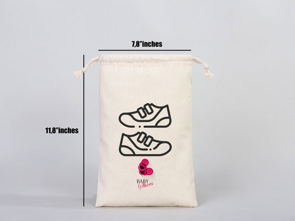 Custom Logo Pouch 8x12" | Personalized Organic Cotton Favor Bag — logo detail | Pamusan