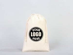 Custom Logo Pouch 8x12" | Personalized Organic Cotton Favor Bag | Pamusan