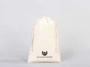 Custom Logo Pouch 8x12" | Personalized Organic Cotton Favor Bag — logo detail | Pamusan