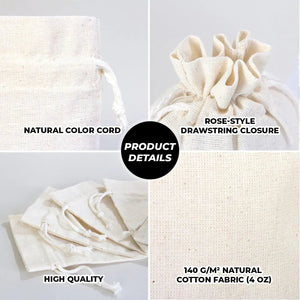 Custom Printed Cotton Drawstring Pouch – Natural Color, 4" × 6" (10 × 14.5 cm), 4 oz - Pamusan.com